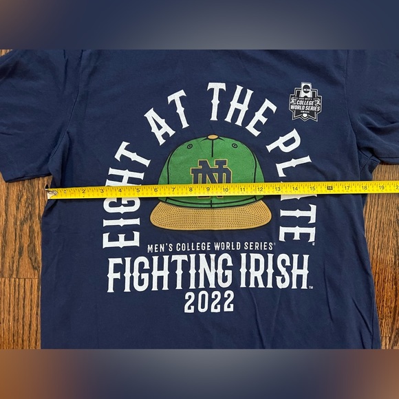 NWOT  Notre Dame Fighting Irish Baseball NCAA 2022 World Series Shirt Large - Picture 6 of 8